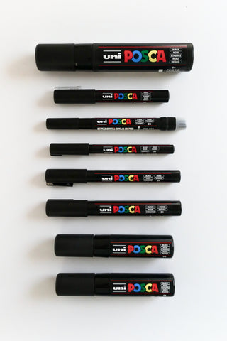 All Black Posca Paint Marker Set