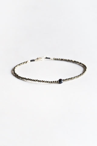 Pyrite + Black Pearl Bracelet