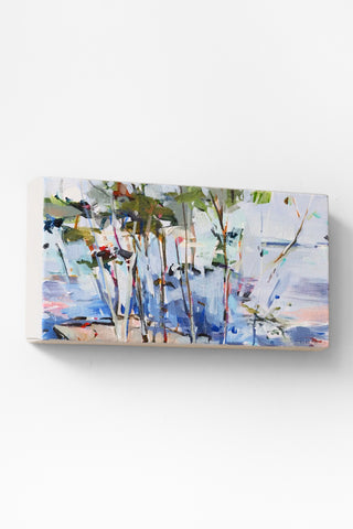 Abstract painting on a white wall