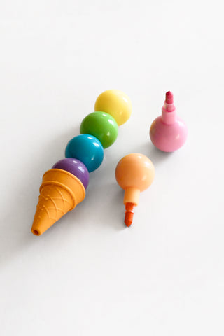 Rainbow Scoops Stacking Erasable Crayons