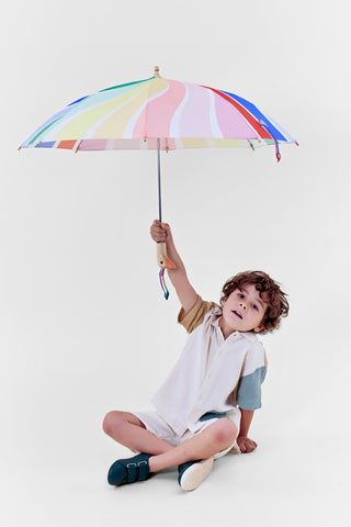 Rainbow Stripes Kids Duckling Umbrella