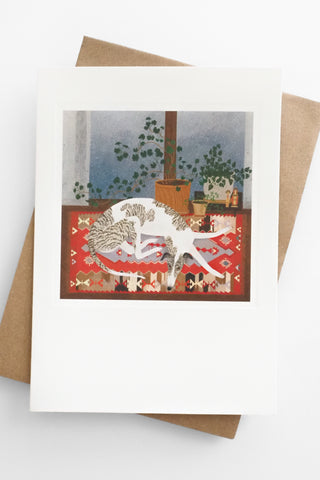 Rainy Greyhound Greeting Card