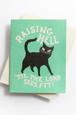 Raising Hell Greeting Card