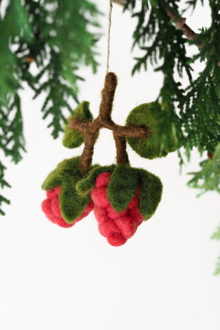 Raspberry Felt Ornament