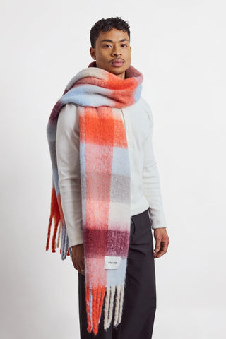 Red Blue Check Reykjavik Scarf