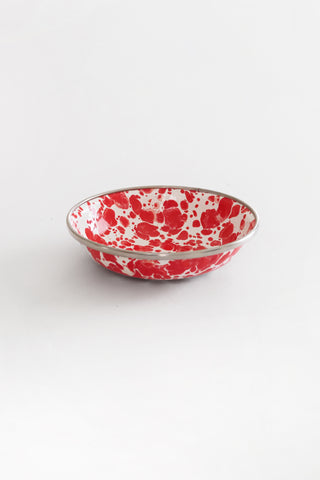 Red Swirl Golden Rabbit Enamel Tasting Dish