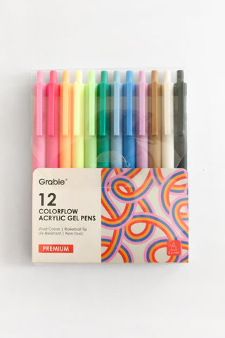 Retractable Colorflow Acrylic Gel Pen Set