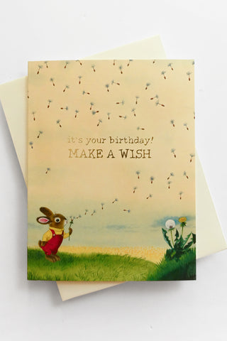 Richard Scarry Bunny + Dandelion Greeting Card