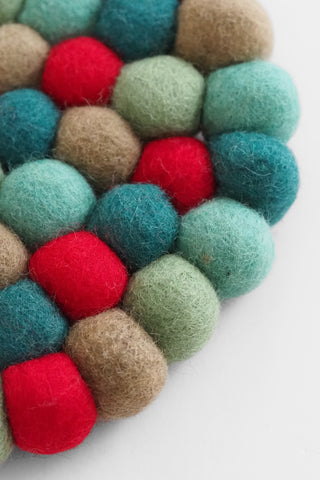 Round Art Deco Wool Trivet