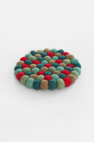 Round Art Deco Wool Trivet