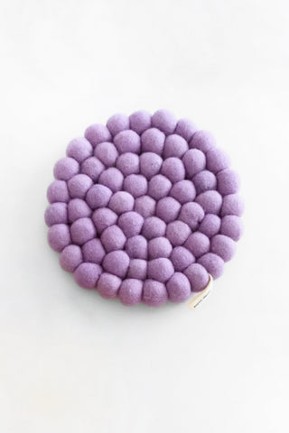 Round Wool Trivet Lilac