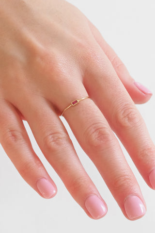 Ruby Baguette Moondrop Ring