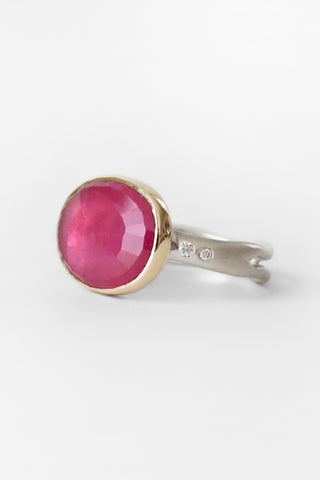 Ruby Sea Kelp + Diamond Ring