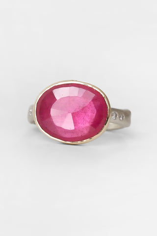 Ruby Sea Kelp + Diamond Ring