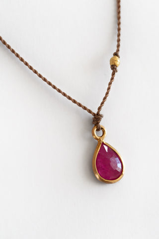 Ruby Teardrop Necklace