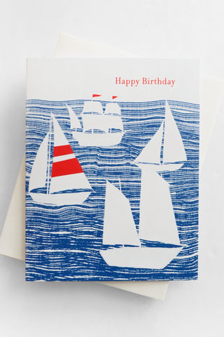 Sailboats Birthday Greeting Card