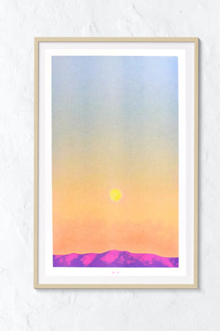 Sandia Moonrise Risograph Art Print