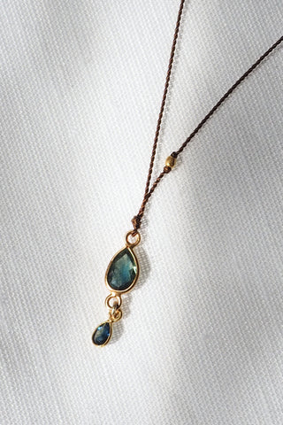 Sapphire Double + 18kt Gold Necklace