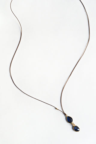Sapphire Double + 18kt Gold Necklace