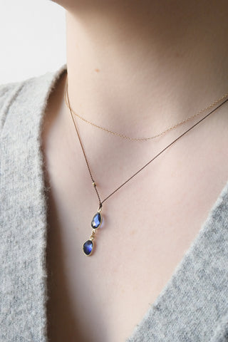 Sapphire Double + 18kt Gold Necklace