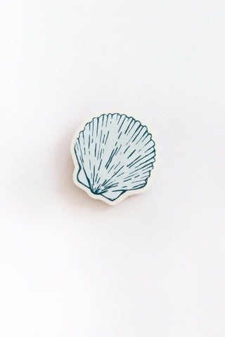 Seashell Coastal Clear Vinyl Sticker