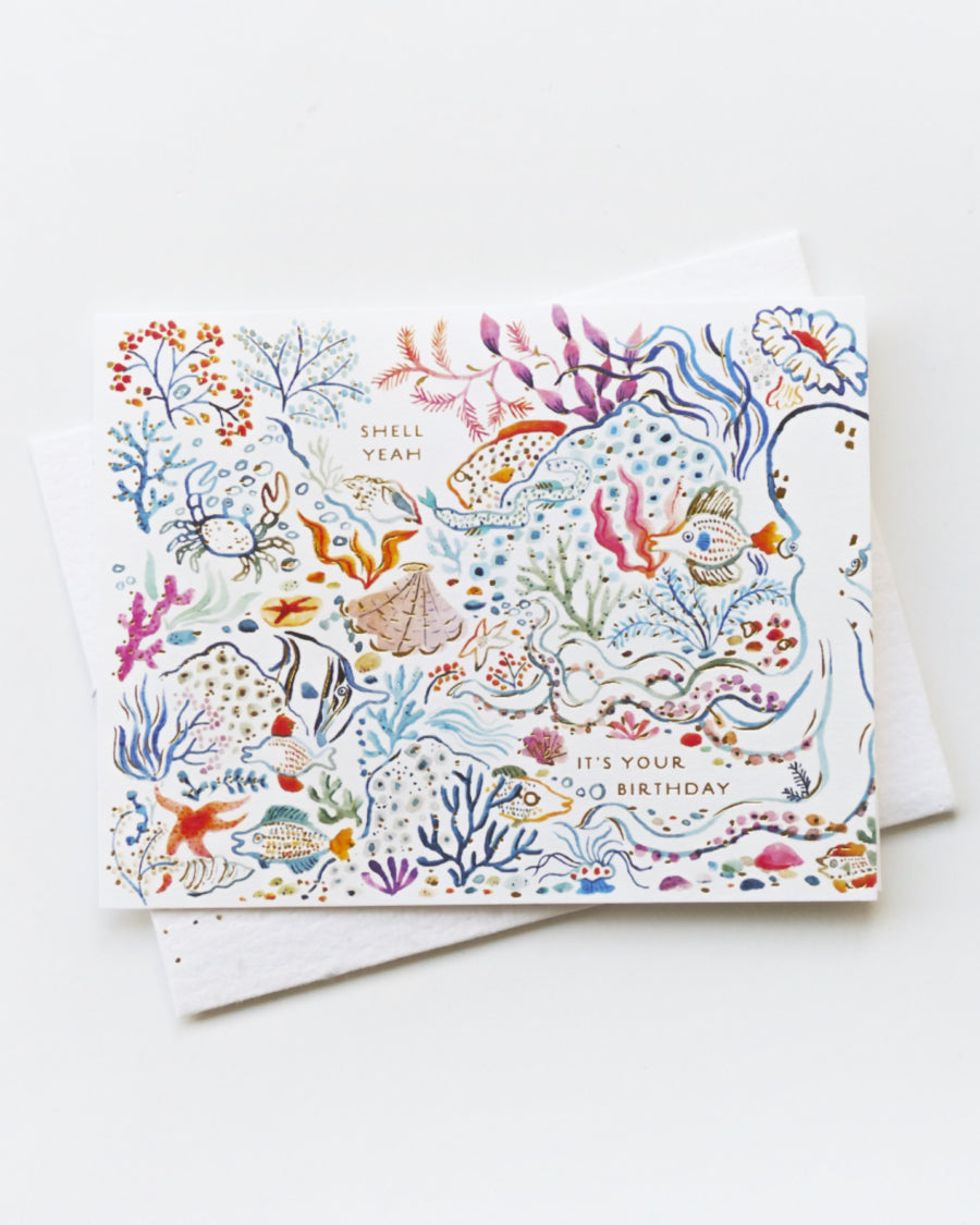 Shell, Yeah Birthday Greeting Card – Nahcotta