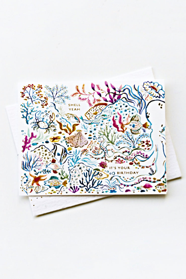 Shell, Yeah Birthday Greeting Card – Nahcotta