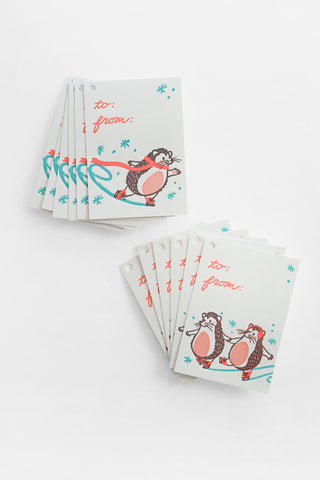 Skating Hedgehogs Gift Tag Set