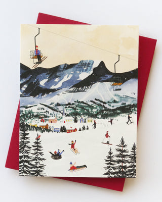 Ski Town Holiday Greeting Card