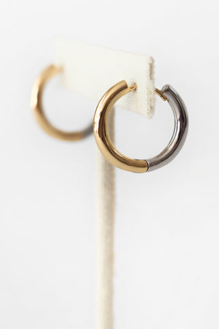 Slim Mixed Metal Huggie Hoops