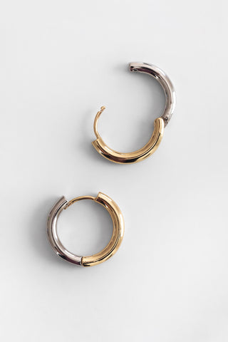Slim Mixed Metal Huggie Hoops
