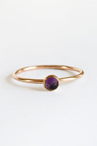 Small Amethyst 14k Goldfill Ring