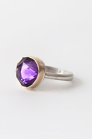 Small Asymmetrical Amethyst Ring