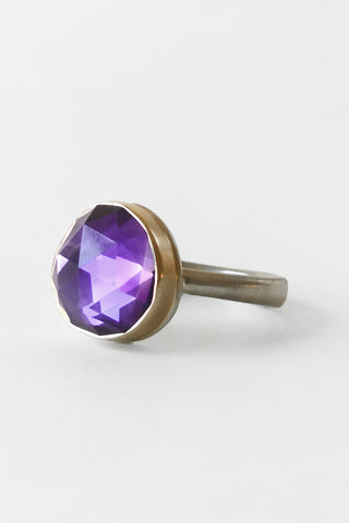 Small Asymmetrical Amethyst Ring