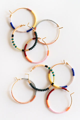 Small Beaded Hoops
