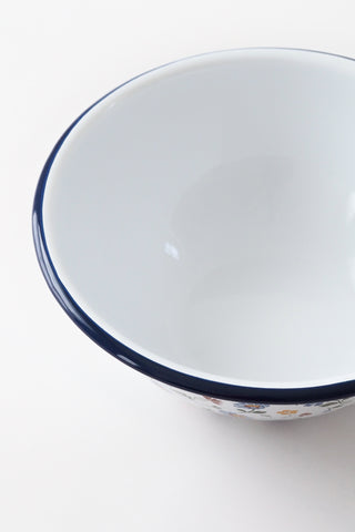 Flowers Small Enamel Serving Bowl