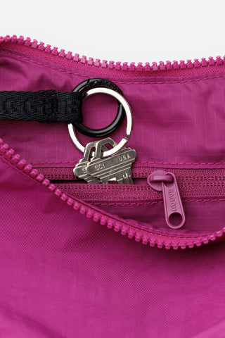 Small Nylon Crescent Bag - Deep Fuchsia