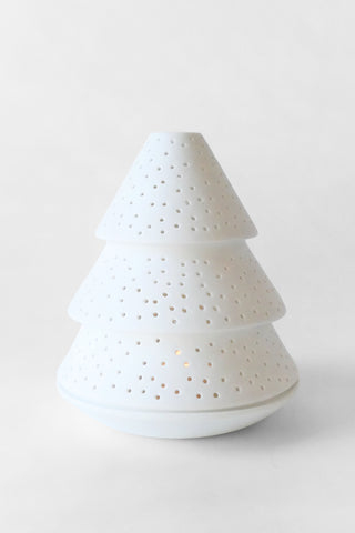 Small Porcelain Fir Tree Candle Holder