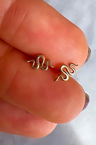 14kt Gold Mini Serpent Studs