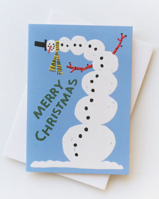 'Snowman' Embossed Greeting Card