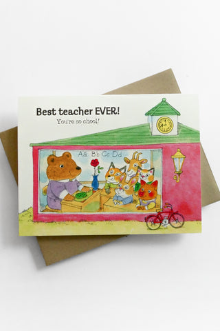 So Chool Teacher Greeting Card