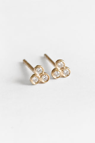 Solid Gold Diamond Trio Studs