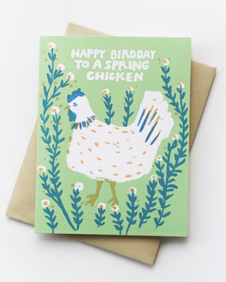 Spring Chicken Birthday Greeting Card
