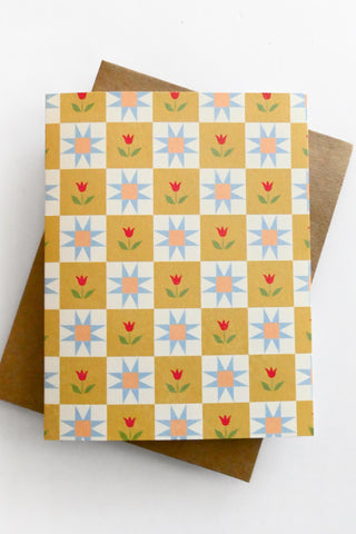 Spring Tulip Quilt Greeting Card