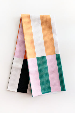 Stacked Stripes Waffle Tea Towel