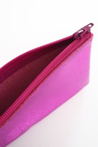 Standard Leather Zip Pouch Matte Foil Orchid