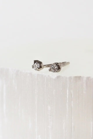 Sterling Silver Round Cut Diamond Earrings