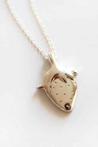Sterling Silver Strawberry Necklace