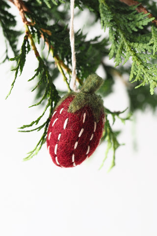 Strawberries Felt Ornament