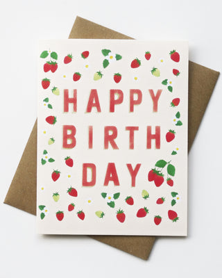 Strawberries Happy Birthday Greeting Card